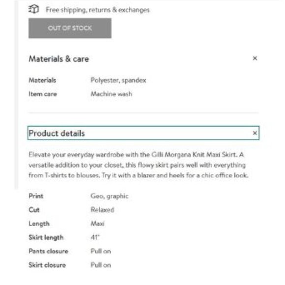 Gilli Morgana Knit Maxi Skirt, Size Small, Blue print - Picture 5 of 5